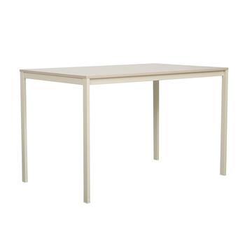 Tavolo Rettangolare Moderno 120x75 h75 cm con Struttura in Metallo Beige e Piano in Melaminico Marino Fa Mercato