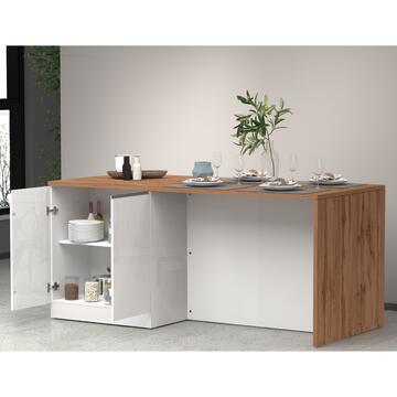 Isola Cucina Sole 4 Ante, L 200 cm, in Melaminico Bianco... - Marino fa Mercato