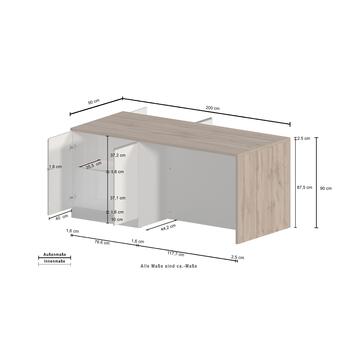 Isola Cucina Sole 4 Ante, L 200 cm, in Melaminico Bianco... - Marino fa Mercato