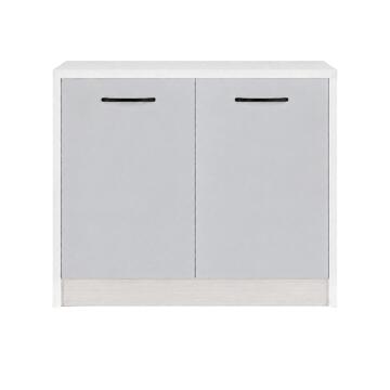 Isola Cucina Arca con 2 Ante Battenti 126,2x90 h87 cm Grigio Chiaro e Bianco