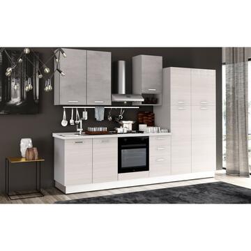 Cucina completa Flora 300 cm finitura ante Frassino/Cemento... - Marino fa Mercato