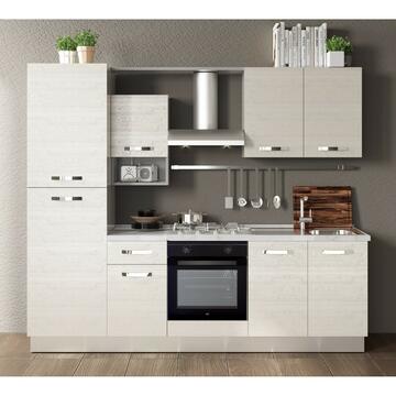 Cucina completa Divina grigio chiaro 240 cm, Ares - Marino fa Mercato