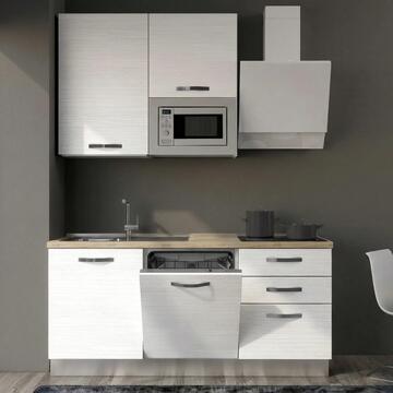Cucina Completa Moderna 180SX Pick Vela Bianco Frassino con Elettrodomestici Inclusi