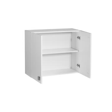 Pensile sospeso con 2 ante per cucina, bianco frassino, 80x69x33