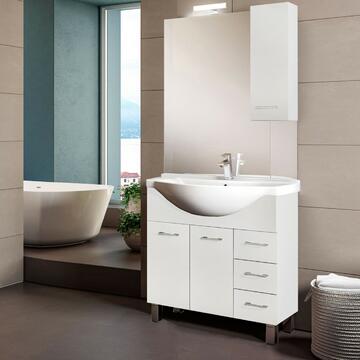 Specchio rettangolare per bagno Gaia con pensile 81x18x107 - Marino fa Mercato