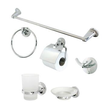 Set completo di accessori cromati per bagno