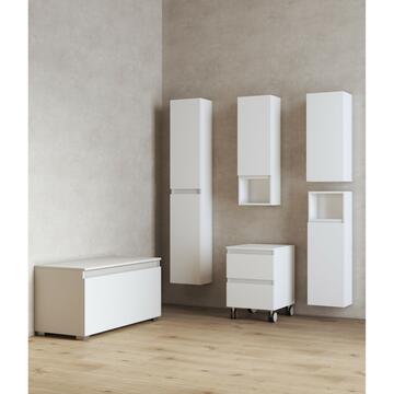 Mobile carrello multiuso con ruote 2 cassetti bianco