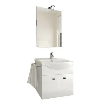 Mobile bagno sospeso bianco Emma con lavabo e specchio - Marino fa Mercato