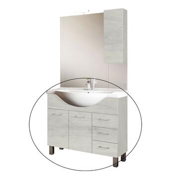 Mobile bagno con lavabo Gaia 3 cassetti + 2 ante in finitura quercia