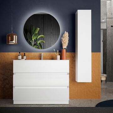 Mobile Bagno Moderno Base a Terra Start Bianco Lucido...