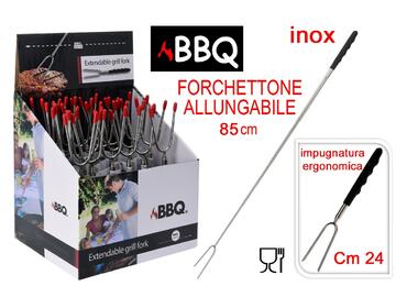 Forchettone per barbeque allungabile bbq in acciaio