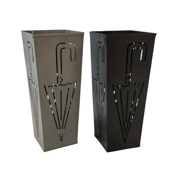 Portaombrelli in Metallo con Motivo Ombrello Traforato - 20x20 h48 cm - per Ingressi, Uffici, Negozi - Colori Assortiti