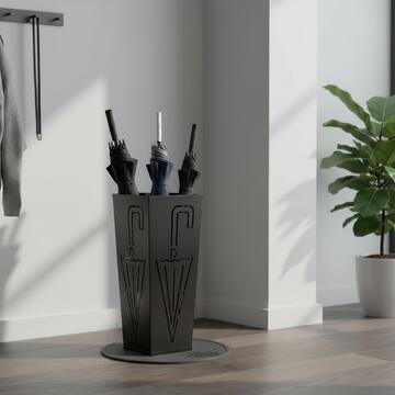 Portaombrelli in Metallo con Motivo Ombrello Traforato - 20x20 h48 cm - per Ingressi, Uffici, Negozi - Colori Assortiti