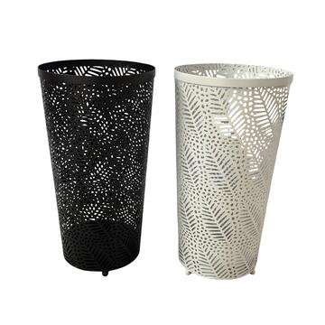 Portaombrelli in Metallo con Motivo Foliage Traforato - 24x24 h45 cm - per Ingressi, Uffici, Negozi - Colori Assortiti