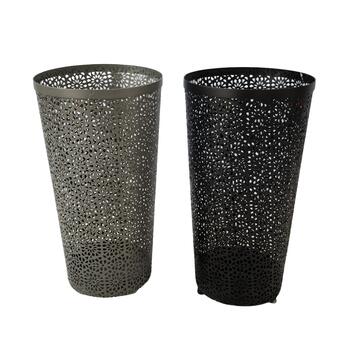 Portaombrelli in Metallo con Motivo Traforato - 24x24 h45 cm - per Ingressi, Uffici, Negozi - Colori Assortiti