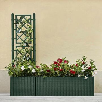 Fioriera con spalliera rettangolare verde 100x142x43cm - Marino fa Mercato