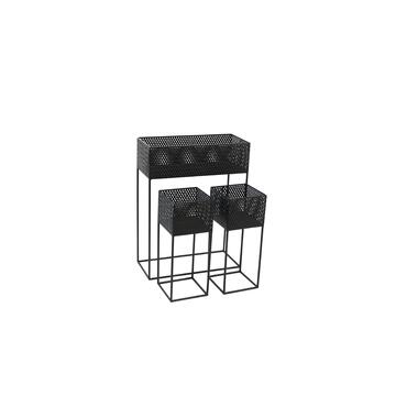 Set 3 Porta Vasi in Metallo Nero 53x70x23cm + Coppia... - Marino fa Mercato