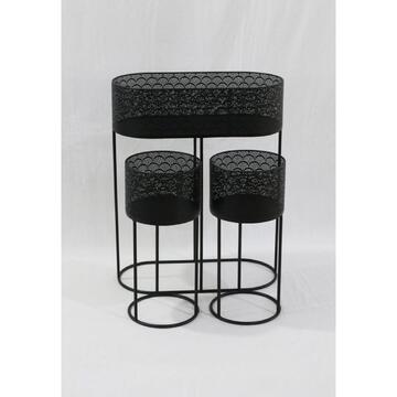 Set 3 Portavasi in Metallo 56x26xh70cm + Coppia 23x51cm
