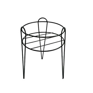 Portavaso Veny in Ferro Verniciato Nero - 27x27 h38 cm - per Interno, Ingresso, Soggiorno, Veranda, Terrazza