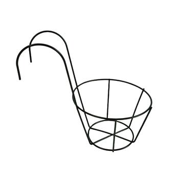 Balconiera/Porta Vaso Sospeso Esel d 20 cm in Ferro Verniciato Nero - per Terrazza, Balcone, Finestra