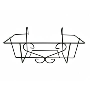 Balconiera/Porta Vaso Sospeso Style 52x18,5 h27 cm in Ferro Verniciato Nero - per Terrazza, Balcone, Finestra Marino Fa Mercato