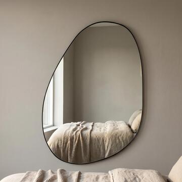 Specchio da Parete Moderno 60x90 cm in Ferro e Vetro  Design Irregolare Minima