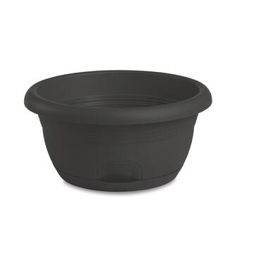 Ciotola Capri Antracite d 20 cm - in Polipropilene - con Riserva d'Acqua - per Giardino, Terrazza, Balcone, Veranda