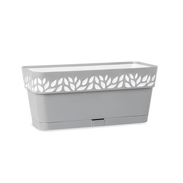 Balconetta Opera Cloe in Polipropilene Grigio/Bianco - 30x13 h12 cm - per Giardino, Terrazza, Veranda, Balcone