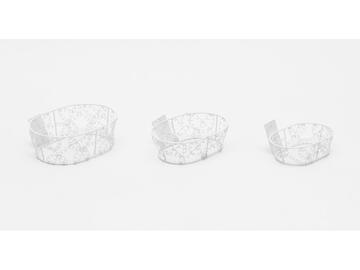 Cestino set 3 Ovale Metallo