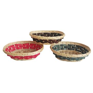 Cesto in Vimini King 35x27 h10 cm - Rosa/Marrone/Verde Salvia (Scegli il colore dopo l'ordine)