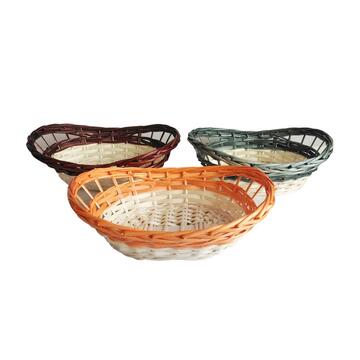 Cesto in Vimini Bikol 37x26 h14 cm - Miele/Marrone/Grigio (Scegli il colore dopo l'ordine)