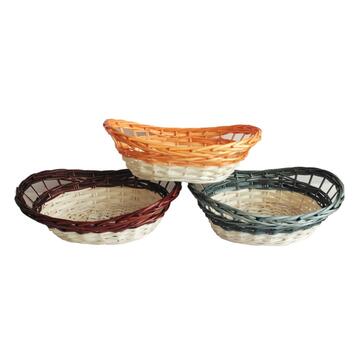 Cesto in Vimini Bikol 37x26 h14 cm - Miele/Marrone/Grigio (Scegli il colore dopo l'ordine)