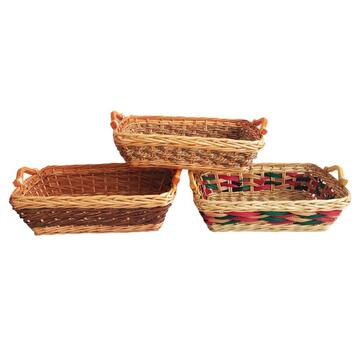 Cesto in Vimini Rectangular Biggy 50x39 h15 cm - Multicolor/Marrone/Tortora (Scegli il colore dopo l'ordine)