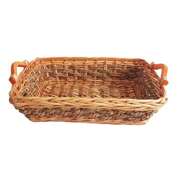 Cesto in Vimini Rectangular Biggy 50x39 h15 cm - Multicolor/Marrone/Tortora... - Marino Fa Mercato