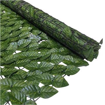 Recinzione con Foglie Artificiali 300x100 cm in PE e Poliestere per Giardino e Balcone Marino Fa Mercato