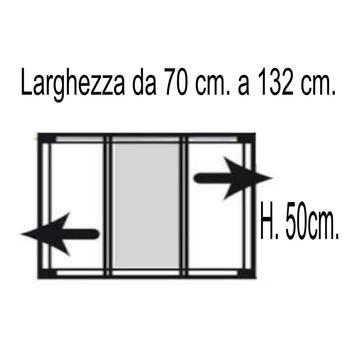 Zanzariera estensibile alluminio grigio Telesio 70x50 - Marino fa Mercato