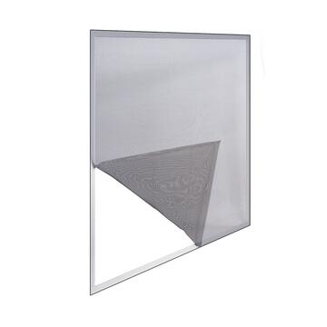 Zanzariera Adesiva Ecco Grigia 130x150 cm Riducibile per Finestre e Camper