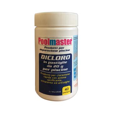 Dicloro per piscina 40 pastiglie da 20 gr Newplast