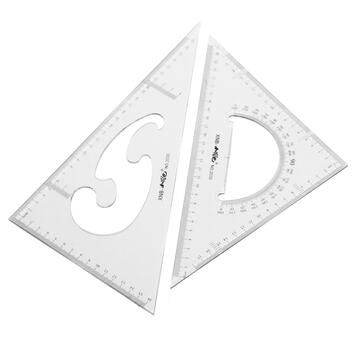 2 Squadre dettagliate da disegno 37 cm e 32 cm triangolo...