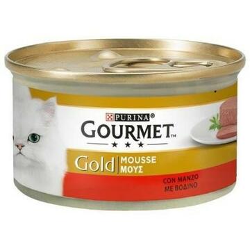 Gourmet Gold 85 gr mousse con Manzo, cibo per gatti Marino fa Mercato