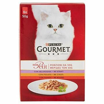 Gourmet Mon Petit Selezione Carne 6 x 50 gr cibo per gatti