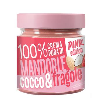 Crema 100% Crema Pura di Mandorle, Cocco e Fragole - Vegan e Gluten Free 175 gr - Pink Edition