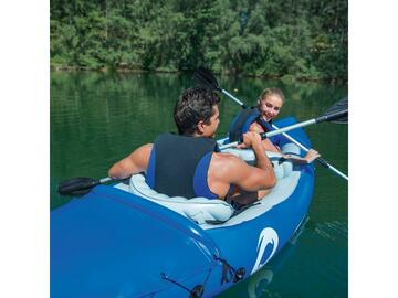 Kayak gonfiabile con remi, colore blu. Ospita 2 persone. - Marino fa Mercato