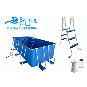 Piscina fuori terra rettangolare con scaletta 400x200x100 Swimming Fun