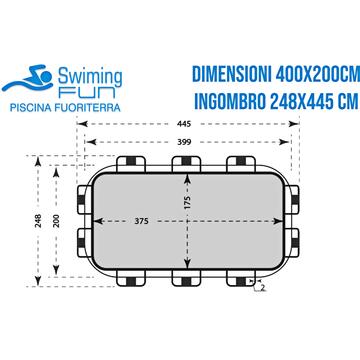 Piscina fuori terra rettangolare con scaletta 400x200x100... - Marino fa Mercato