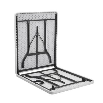 Tavolo catering pieghevole Blow in plastica bianca e struttura in metallo 180x75