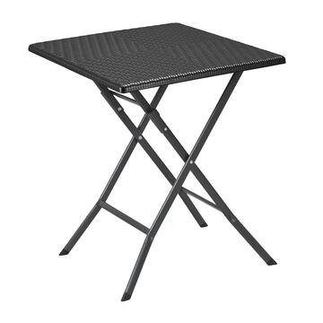 Tavolo da esterno pieghevole Blow in rattan nero e struttura in metallo 62x62