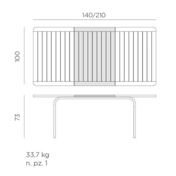 Tavolo Alloro da esterno allungabile 140/210, bianco/tortora,... - Marino fa Mercato