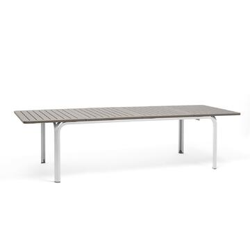 Tavolo Alloro da esterno allungabile 210/280 cm, bianco/tortora, Nardi