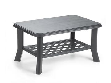 Tavolino basso da esterno Niso in plastica antracite 90x60
